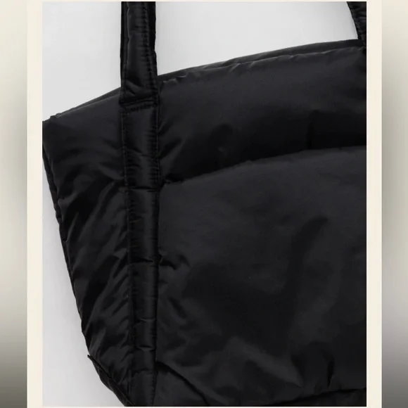 BAGGU Black Quilted Tote Bag - Picture 3 of 8